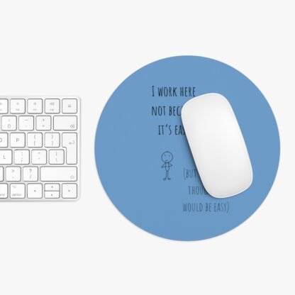 Funny Employee or Co-Worker Gift Mouse Pad Light Blue - Image 3