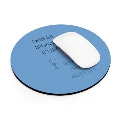 Funny Employee or Co-Worker Gift Mouse Pad Light Blue - Image 4