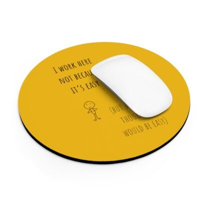 Funny Employee or Co-Worker Gift Mouse Pad Yellow - Image 4